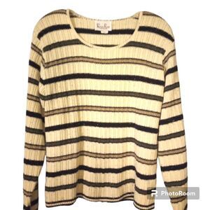 Vintage Reba Rose textured knit striped long sleeve